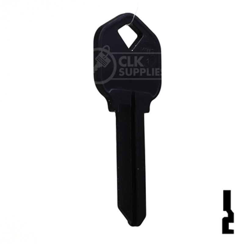 Uncut Aluminum Key Blank | Kwikset KW1 | Black Residential-Commercial Key JMA USA