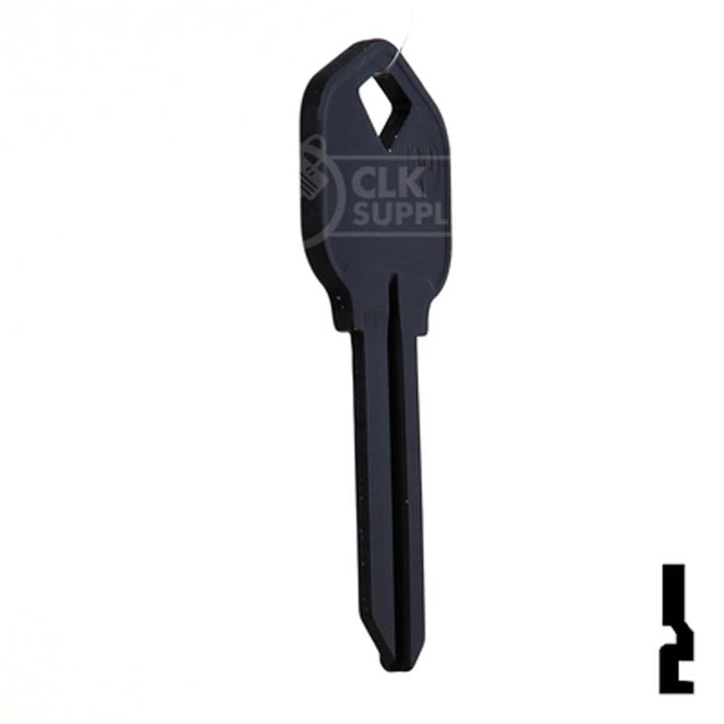 Uncut Aluminum Key Blank | Kwikset KW1 | Black Residential-Commercial Key JMA USA