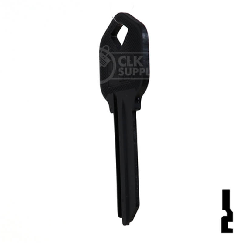 Uncut Aluminum Key Blank | Kwikset KW1 | Black Residential-Commercial Key JMA USA