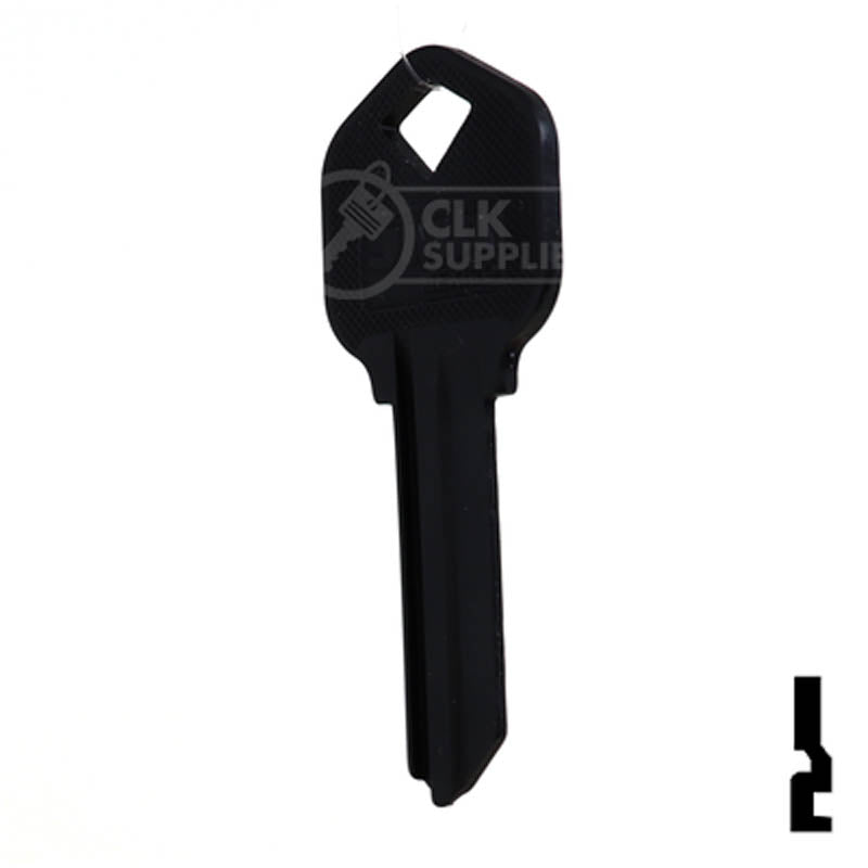 Uncut Aluminum Key Blank | Kwikset KW1 | Black Residential-Commercial Key JMA USA