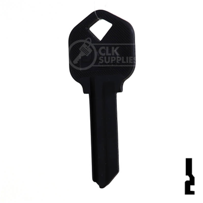 Uncut Aluminum Key Blank | Kwikset KW1 | Black Residential-Commercial Key JMA USA