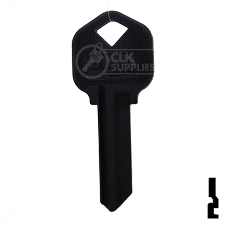 Uncut Aluminum Key Blank | Kwikset KW1 | Black Residential-Commercial Key JMA USA
