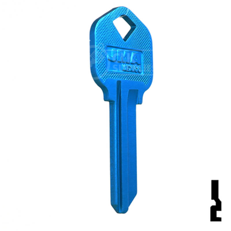 Uncut Aluminum Key Blank | Kwikset KW1 | Blue Residential-Commercial Key JMA USA