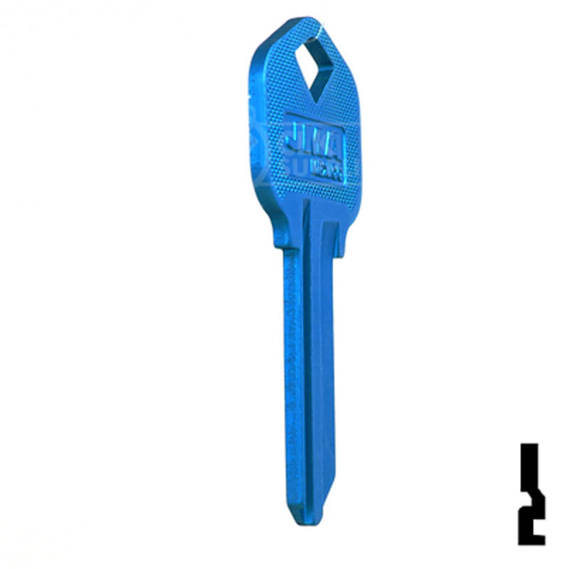 Uncut Aluminum Key Blank | Kwikset KW1 | Blue Residential-Commercial Key JMA USA