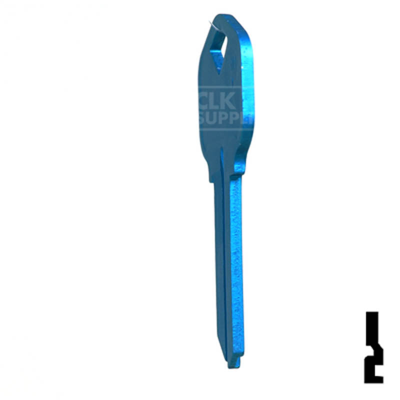 Uncut Aluminum Key Blank | Kwikset KW1 | Blue Residential-Commercial Key JMA USA