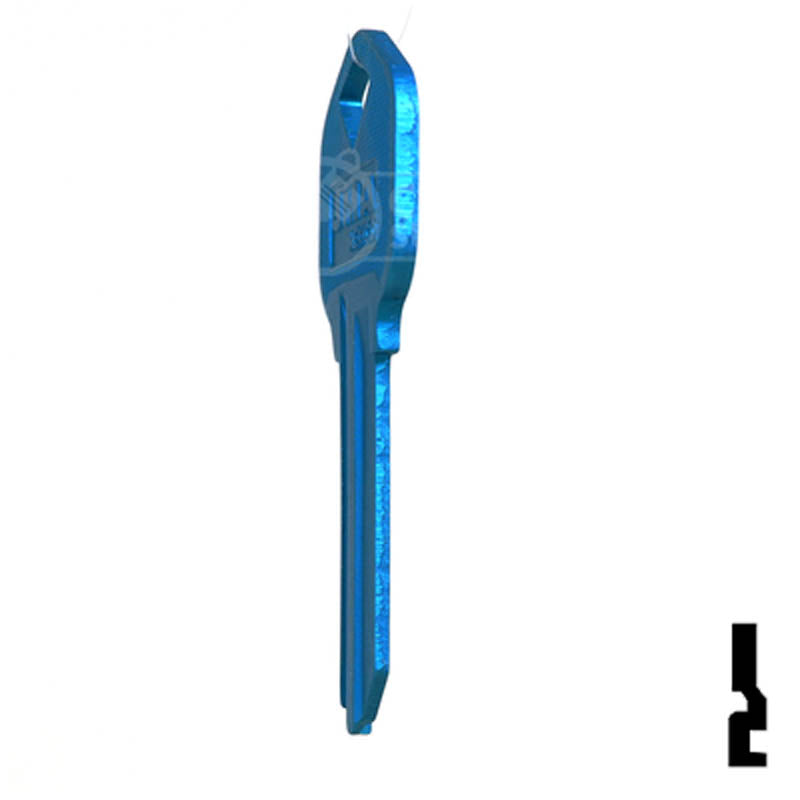 Uncut Aluminum Key Blank | Kwikset KW1 | Blue Residential-Commercial Key JMA USA