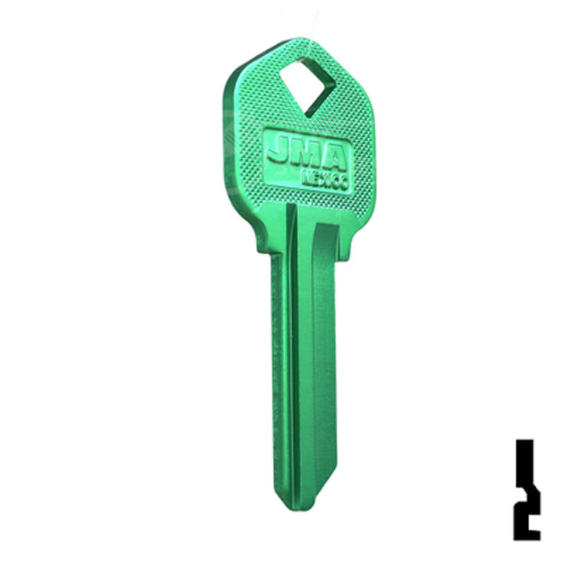 Uncut Aluminum Key Blank | Kwikset KW1 | Green Residential-Commercial Key JMA USA