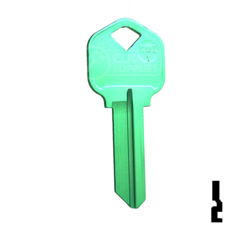 Uncut Aluminum Key Blank | Kwikset KW1 | Green Residential-Commercial Key JMA USA