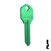 Uncut Aluminum Key Blank | Kwikset KW1 | Green Residential-Commercial Key JMA USA