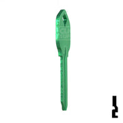 Uncut Aluminum Key Blank | Kwikset KW1 | Green Residential-Commercial Key JMA USA