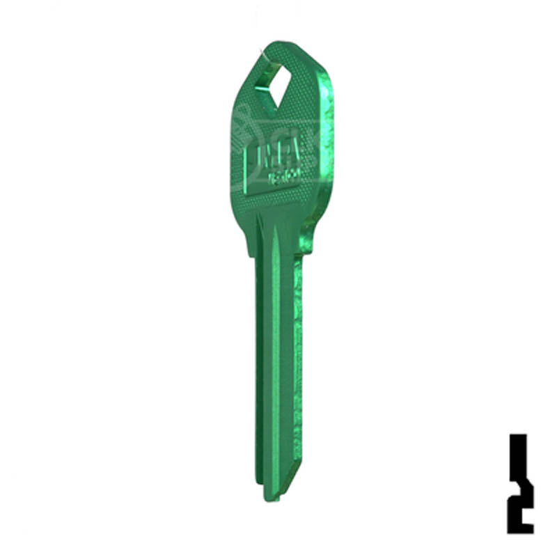 Uncut Aluminum Key Blank | Kwikset KW1 | Green Residential-Commercial Key JMA USA