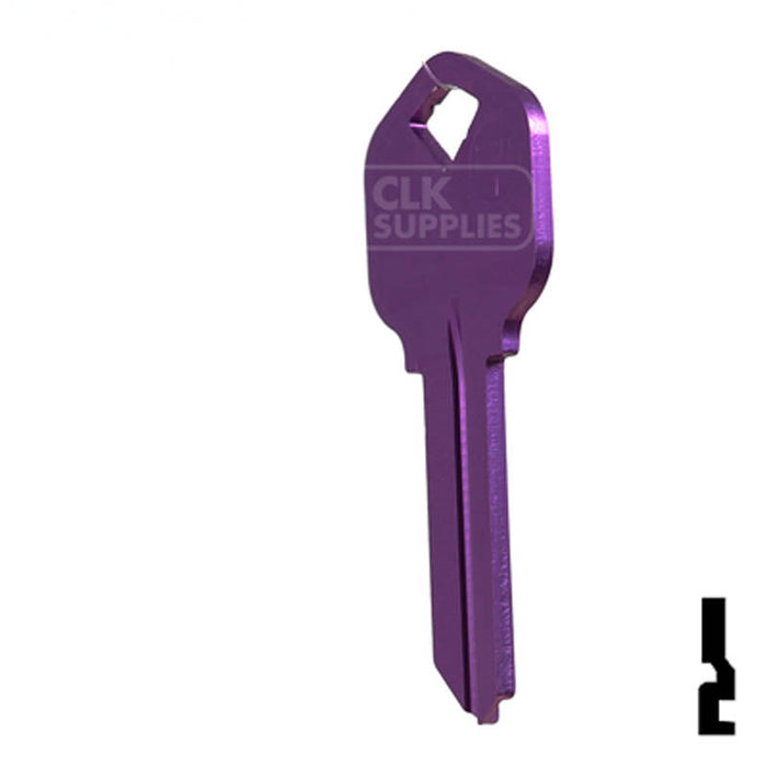 Uncut Aluminum Key Blank | Kwikset KW1 | Lilac Residential-Commercial Key JMA USA