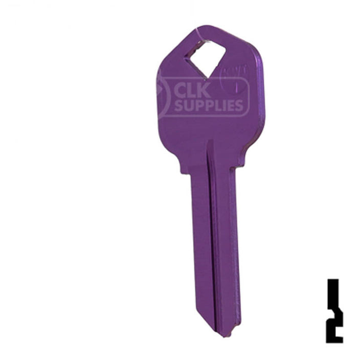 Uncut Aluminum Key Blank | Kwikset KW1 | Lilac Residential-Commercial Key JMA USA