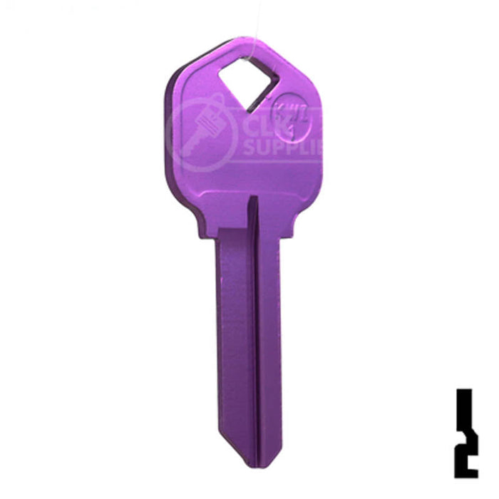 Uncut Aluminum Key Blank | Kwikset KW1 | Lilac Residential-Commercial Key JMA USA