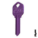 Uncut Aluminum Key Blank | Kwikset KW1 | Lilac Residential-Commercial Key JMA USA