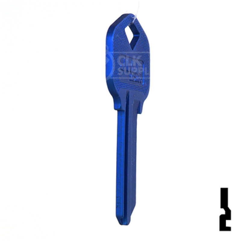 Uncut Aluminum Key Blank | Kwikset KW1 | Navy Blue Residential-Commercial Key JMA USA