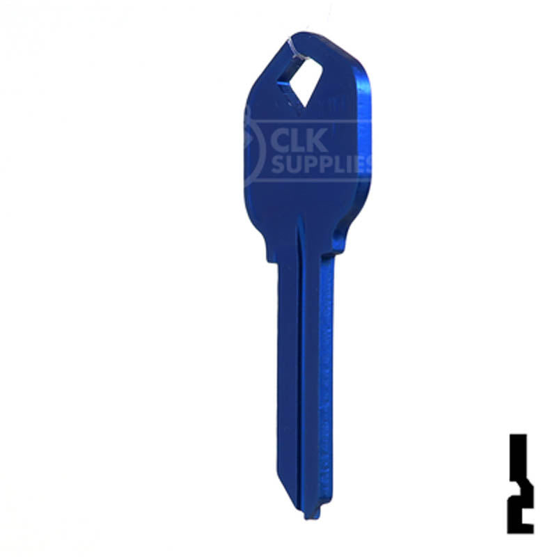 Uncut Aluminum Key Blank | Kwikset KW1 | Navy Blue Residential-Commercial Key JMA USA