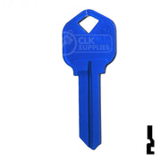 Uncut Aluminum Key Blank | Kwikset KW1 | Navy Blue Residential-Commercial Key JMA USA