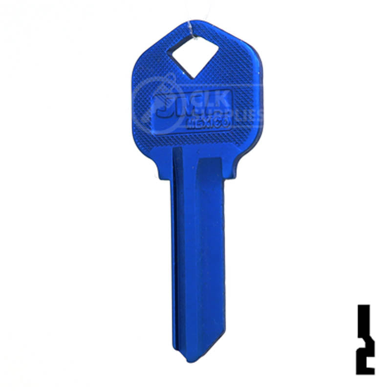 Uncut Aluminum Key Blank | Kwikset KW1 | Navy Blue Residential-Commercial Key JMA USA