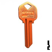 Uncut Aluminum Key Blank | Kwikset KW1 | Orange Residential-Commercial Key JMA USA
