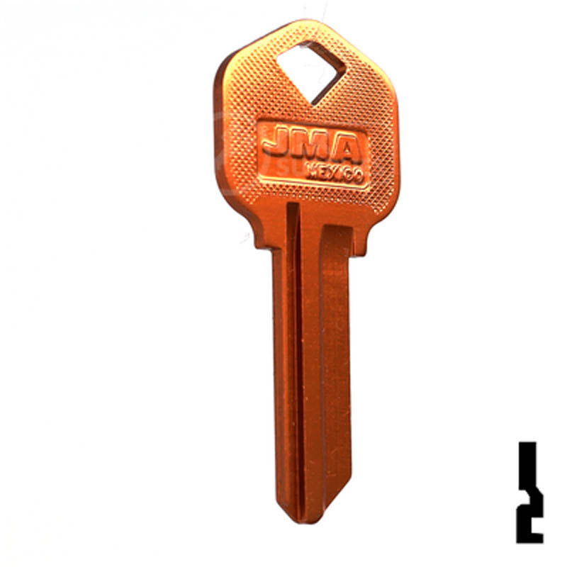 Uncut Aluminum Key Blank | Kwikset KW1 | Orange Residential-Commercial Key JMA USA