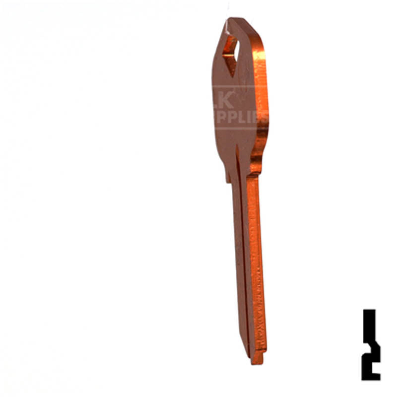 Uncut Aluminum Key Blank | Kwikset KW1 | Orange Residential-Commercial Key JMA USA