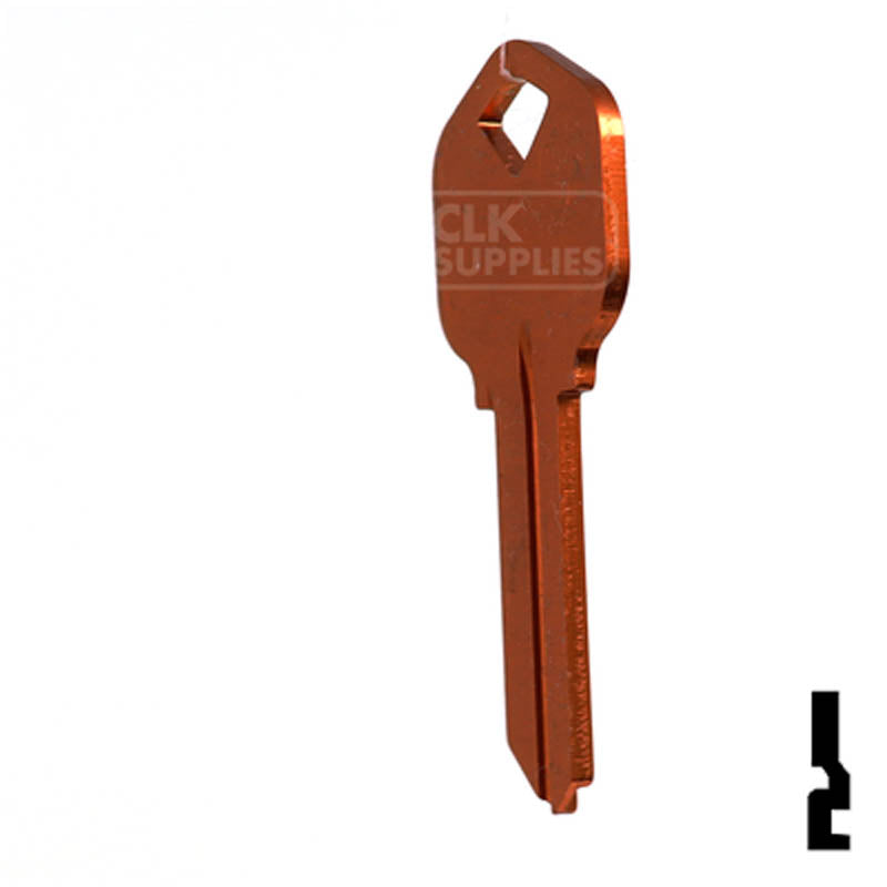 Uncut Aluminum Key Blank | Kwikset KW1 | Orange Residential-Commercial Key JMA USA
