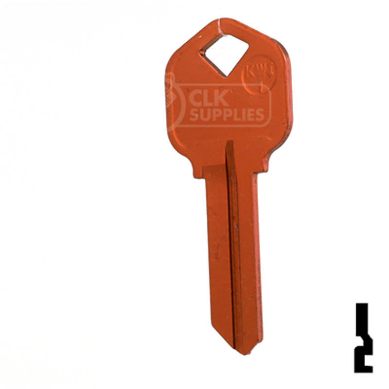 Uncut Aluminum Key Blank | Kwikset KW1 | Orange Residential-Commercial Key JMA USA