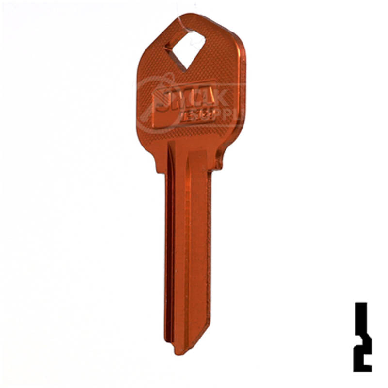 Uncut Aluminum Key Blank | Kwikset KW1 | Orange Residential-Commercial Key JMA USA