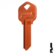 Uncut Aluminum Key Blank | Kwikset KW1 | Orange Residential-Commercial Key JMA USA