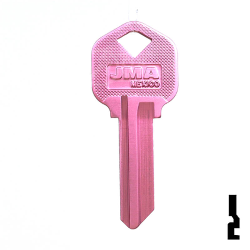 Uncut Aluminum Key Blank | Kwikset KW1 | Pink Residential-Commercial Key JMA USA