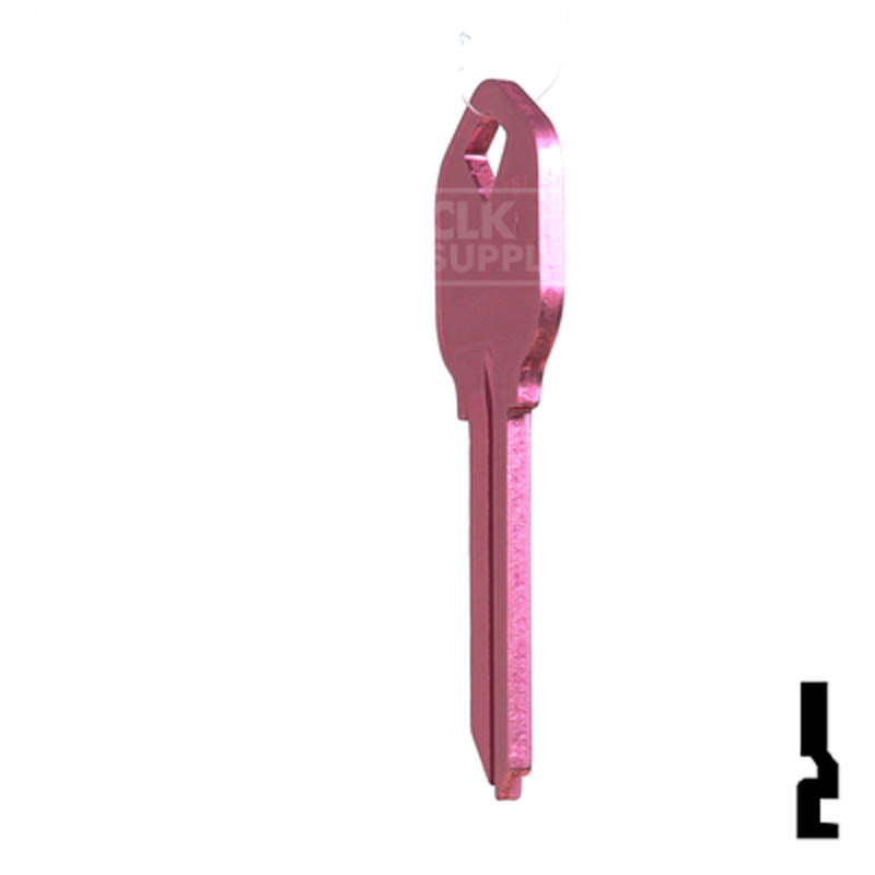 Uncut Aluminum Key Blank | Kwikset KW1 | Pink Residential-Commercial Key JMA USA