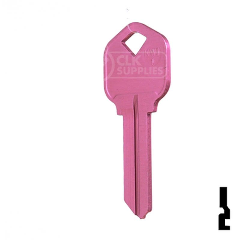 Uncut Aluminum Key Blank | Kwikset KW1 | Pink Residential-Commercial Key JMA USA