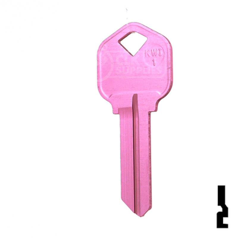 Uncut Aluminum Key Blank | Kwikset KW1 | Pink Residential-Commercial Key JMA USA