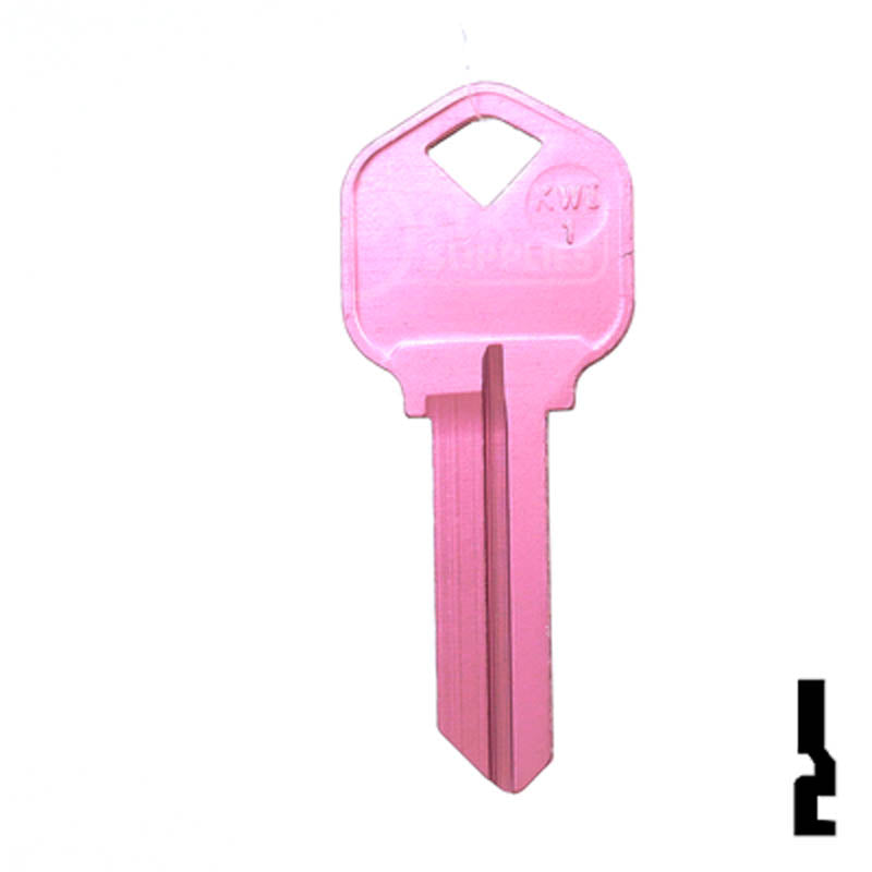 Uncut Aluminum Key Blank | Kwikset KW1 | Pink Residential-Commercial Key JMA USA