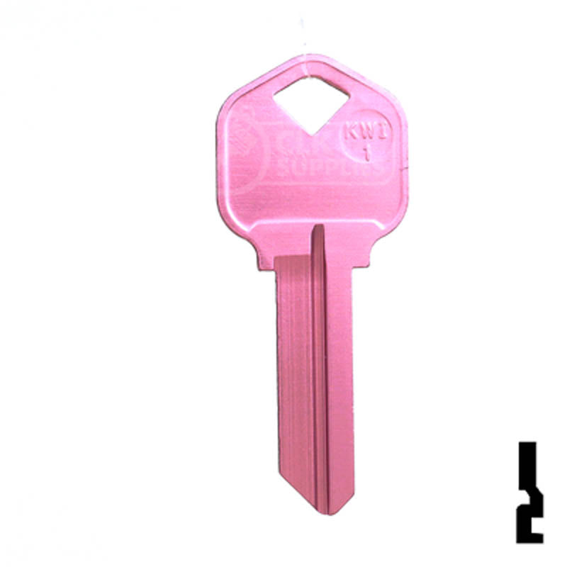 Uncut Aluminum Key Blank | Kwikset KW1 | Pink Residential-Commercial Key JMA USA
