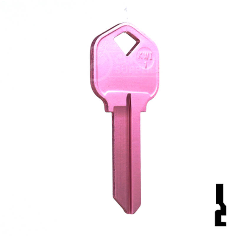 Uncut Aluminum Key Blank | Kwikset KW1 | Pink Residential-Commercial Key JMA USA