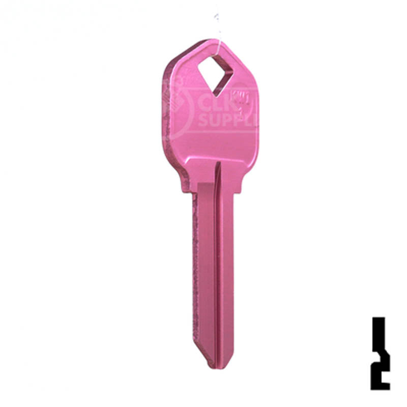 Uncut Aluminum Key Blank | Kwikset KW1 | Pink Residential-Commercial Key JMA USA