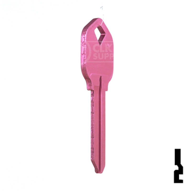 Uncut Aluminum Key Blank | Kwikset KW1 | Pink Residential-Commercial Key JMA USA