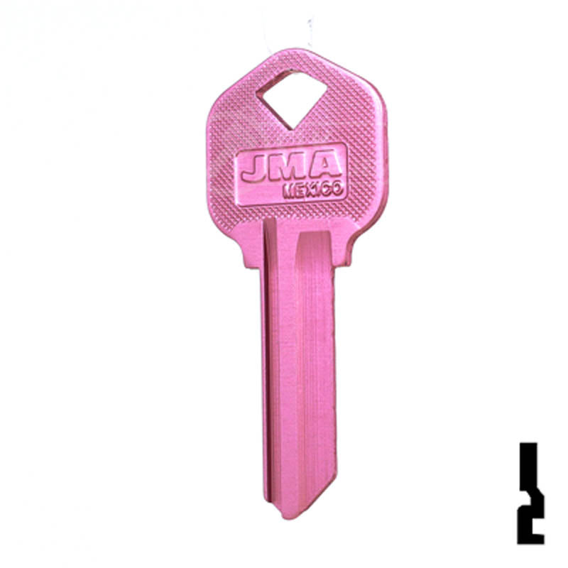 Uncut Aluminum Key Blank | Kwikset KW1 | Pink Residential-Commercial Key JMA USA