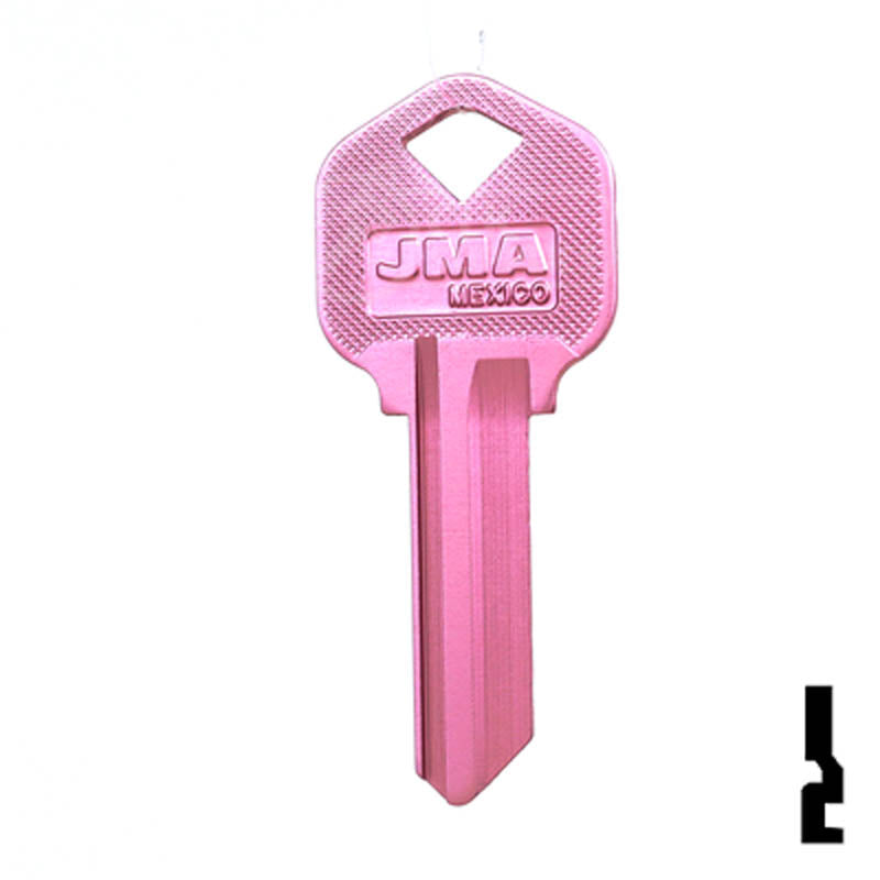 Uncut Aluminum Key Blank | Kwikset KW1 | Pink Residential-Commercial Key JMA USA