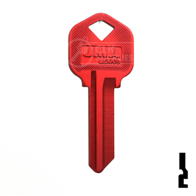 Uncut Aluminum Key Blank | Kwikset KW1 | Red Residential-Commercial Key JMA USA
