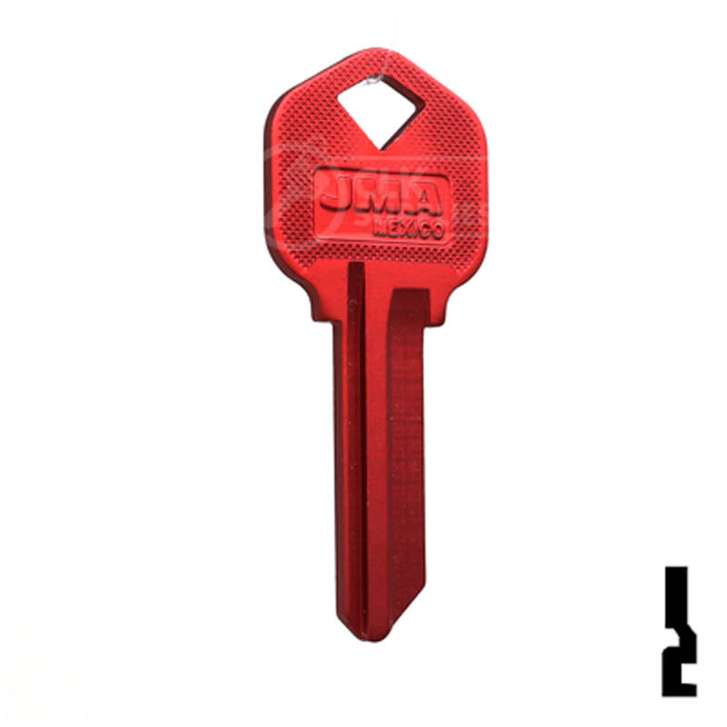 Uncut Aluminum Key Blank | Kwikset KW1 | Red Residential-Commercial Key JMA USA