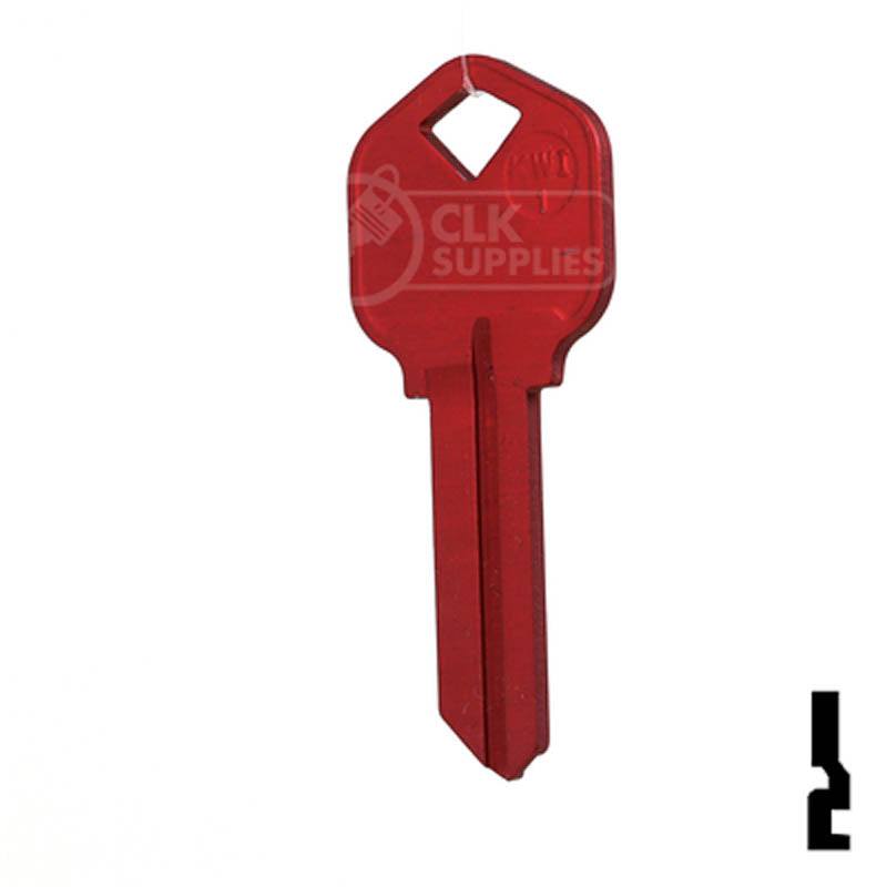 Uncut Aluminum Key Blank | Kwikset KW1 | Red Residential-Commercial Key JMA USA