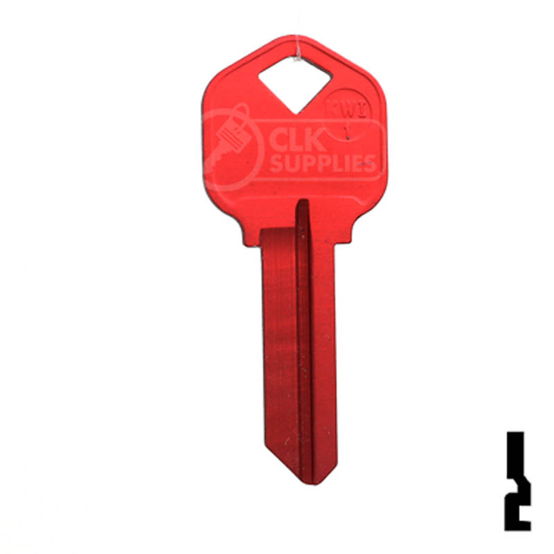 Uncut Aluminum Key Blank | Kwikset KW1 | Red Residential-Commercial Key JMA USA