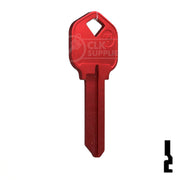 Uncut Aluminum Key Blank | Kwikset KW1 | Red Residential-Commercial Key JMA USA