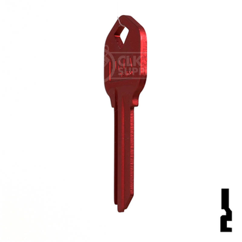 Uncut Aluminum Key Blank | Kwikset KW1 | Red Residential-Commercial Key JMA USA
