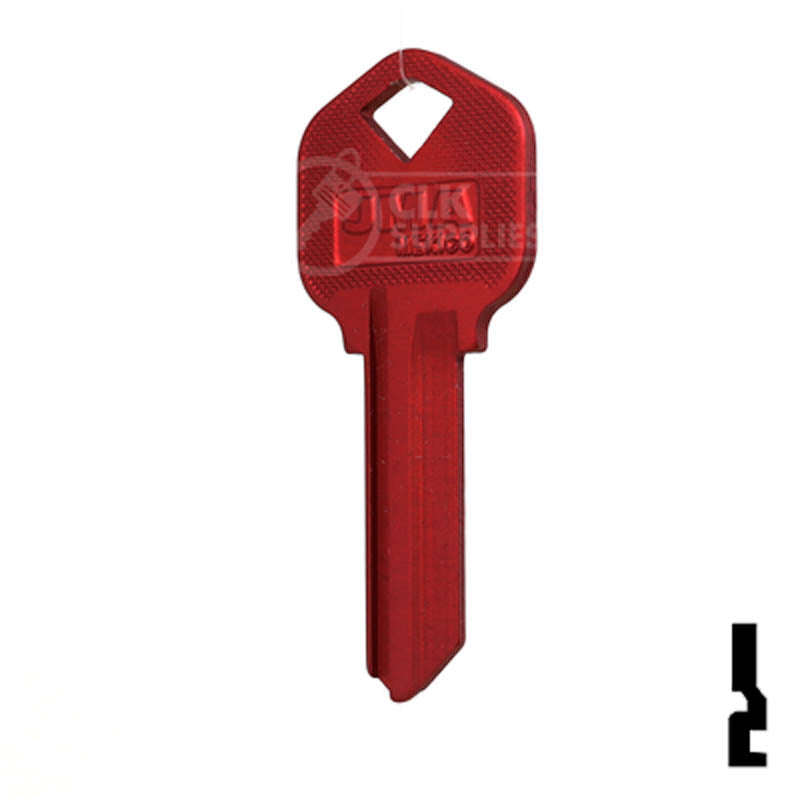 Uncut Aluminum Key Blank | Kwikset KW1 | Red Residential-Commercial Key JMA USA