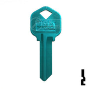 Uncut Aluminum Key Blank | Kwikset KW1 | Turquoise Residential-Commercial Key JMA USA