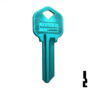 Uncut Aluminum Key Blank | Kwikset KW1 | Turquoise Residential-Commercial Key JMA USA
